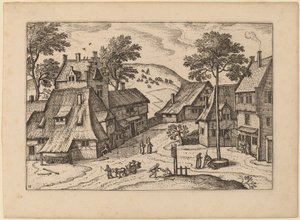 Landsbyplads med helligdom af Carel Collaert