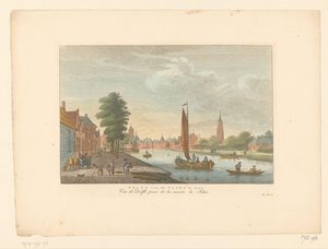 Udsigt over Amersfoort Delft van de Vaart udstillet / Vue de Delft, prize de la riviere la Schie (titel på objekt) af Carel Frederik Bendorp (I)