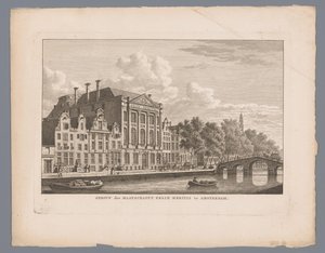 Udsigt over Felix Meritis i Amsterdam Bygning af Felix Meritis-foreningen i Amsterdam (titel på objekt) af Carel Frederik Bendorp (I)