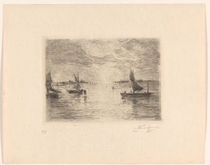 Lagune ved solnedgang af Carel Nicolaas Storm van 