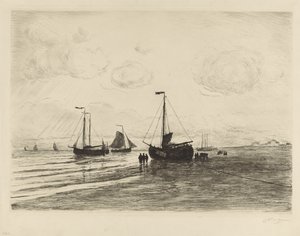 På stranden ved Katwijk af Carel Nicolaas Storm van 