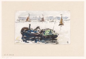 Udsigt over Maas nær Rotterdam af Carel Nicolaas Storm van 