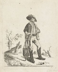 Landskab med en soldat af Carel Webbers