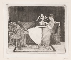 Læsende dame af Carl Bloch