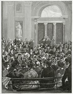 Modtagelsestale af Victor Hugo, 1800-tallet (bw-gravering)