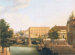 Den Kongelige Byggeskole med Schlossbrücke i Berlin af Carl Daniel Freydanck