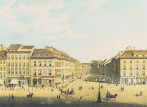 Udsigt fra det kongelige slot i Berlin til Breite Straße af Carl Daniel Freydanck