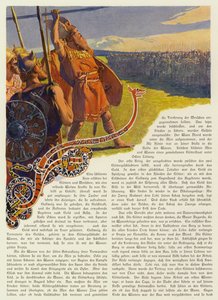 Odin kaster sit spyd for at begynde Aesir-Vanir-krigen (farve litho) af Carl Emil Doepler