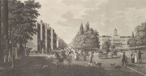 Broadway og rådhus i New York Broadway og rådhus i New York, 1824. af Carl Fredrik Akrell