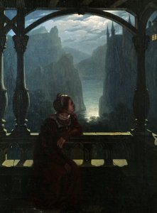 Knights Castle in the Moonlight, 1817. af Carl Friedrich Hampe