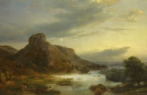 Bjerge i en aftentåge, 1856