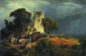 Belejringsforsvaret af en kirkegård under 30-års krigen, 1848