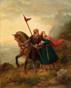 Walther og Hildegund på flugt, 1841.