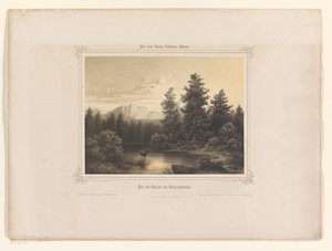 Udsigt over et vand i Salzkammergut Flus der Gossau im Salzkammergut (titel på objekt) Album præsenteret for Louis I af Bayern (serietitel) König-Ludwigs album (serietitel) af Carl Friedrich Würthle