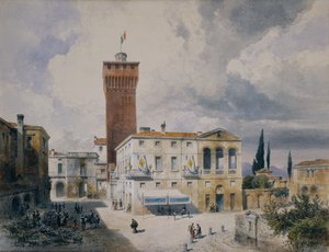 Markedsplads i Piacenza af Carl Georg Anton Graeb