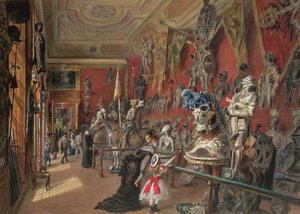 Det andet våbenrum i Ambraser Gallery of the Lower Belvedere, 1875 (wc)