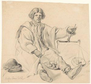Siddende kroatisk løgsælger