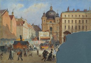 Peterskirche i Wien set fra Graben