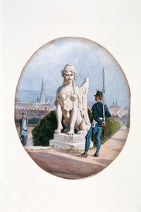 En infanterist på vagtvagt foran Upper Belvedere af Carl Goebel d. J.