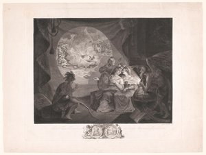 Allegori om Tea Party og den amerikanske, hollandske og schweiziske frihedskamp Tea-Tax-Tempest eller den anglo-amerikanske revolution (titel på objekt) af Carl Gottlieb Guttenberg