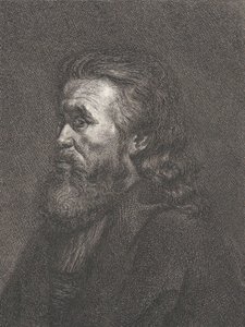 Portræt af en gammel mand med skæg, ca. 1767-1807. af Carl Gottlieb Rasp