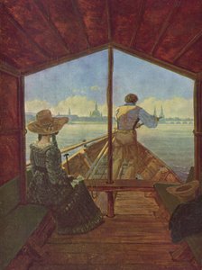 En gondol på Elben nær Dresden af Carl Gustav Carus