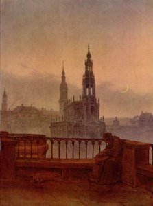 Tysk: Udsigt over Dresden fra Brühls terrasse Udsigt over Dresden fra Brühls terrasse af Carl Gustav Carus