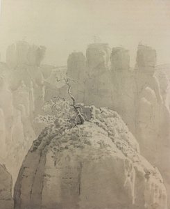 Tysk: Udsigt fra Bastei-broen i Saksisk Schweiz til Kleine Gans af Carl Gustav Carus