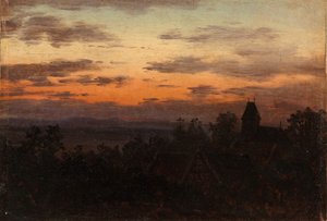 Landskab ved solnedgang af Carl Gustav Carus