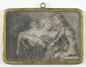 En ung kvinde, der distraherer en kriger, mens et af hendes børn berøver ham af Carl Gustav Klingstedt (attributed to)