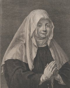 Portræt af en bedende nonne, ca. 1771. af Carl Guttenberg