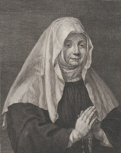 Portræt af en bedende nonne, ca. 1771. af Carl Guttenberg