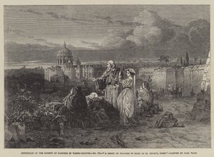 En gruppe pilgrimme i syne af Peterskirken, Rom af Carl Haag