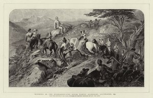 Morgen i højlandet, kongefamilien på vej op til Lochnagar, 1853 af Carl Haag