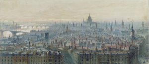 Panorama over London fra toppen af monumentet, set mod vest, 1848
