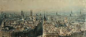 Udsigt over London fra Monument, der ser mod nord, 1848