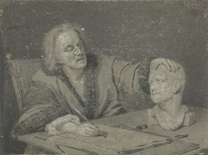 Tegner tegner et gipshoved af Carl Heinrich Mylius