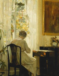 En kvinde i et interiør af Carl Holsoe