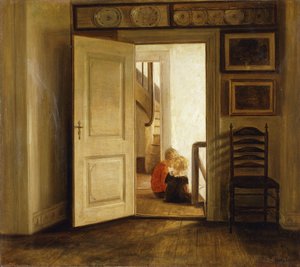Børn i et interiør af Carl Holsoe