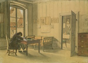 Erwin Speckter i hans hjem i München (wc på papir) af Carl Julius Milde