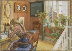 Brevskrivning af Carl Larsson