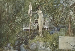 Open-Air Studio, fra A Home-serien, ca. 1895 (wc på papir) af Carl Larsson