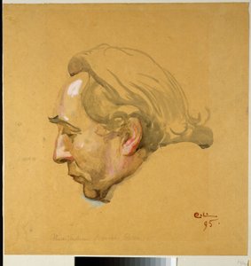 Sergel-fresken. Studie til Sergels hoved af Carl Larsson