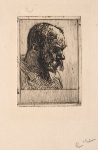 Selvportræt i malerbluse af Carl Larsson