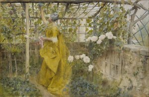 The Vine, 1884 (wc på papir) af Carl Larsson