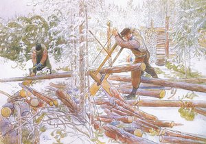 De blev derefter skåret i ensartede længder af Carl Larsson