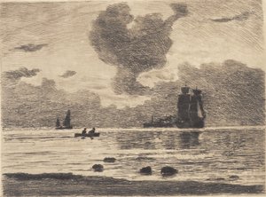 Aften på havet af Carl Locher