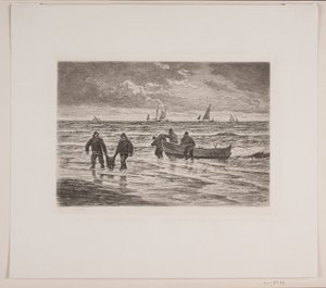 Fangsten bæres i land af Carl Locher