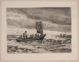 Fiskerbåd i brændingen