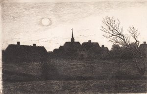 Hornbæk kirke, sommeraften af Carl Locher